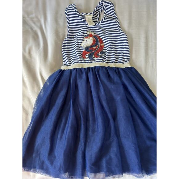 Cynthia Rowley Red White Blue Unicorn Dress size 7-8 - Picture 2 of 4